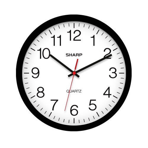 Sharp-compatible 14-inch silent wall clock black
