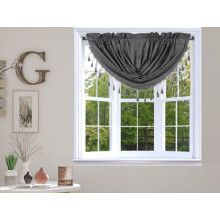 Charcoal Swag Window Valance Rod Pocket 48"W x 38"L
