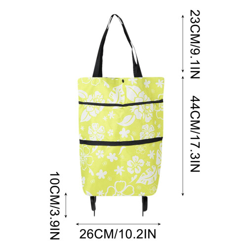 Sac de courses pliable 2 en 1 à roulettes (1 pièce) 2