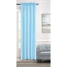 Faux Silk Curtain Panel Light Blue 55" W x 84" L