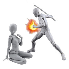 PVC Artist Figure Model Set Female and Male Grey