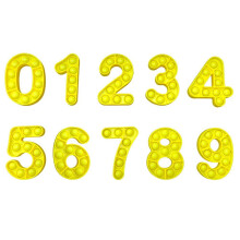 Number-shaped decompressing toy set educational sensory