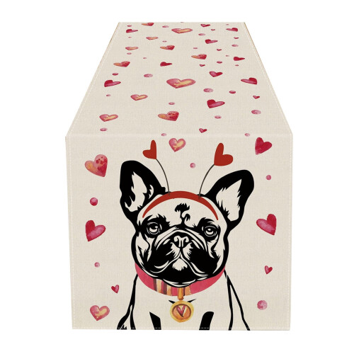 Heart-shaped table runner for fireplace or table, 1 piece 1