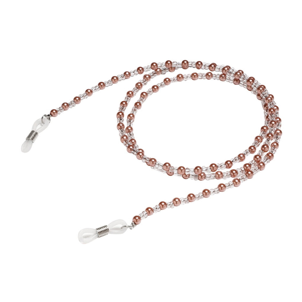 Eyeglasses Retainer Chain Brown Red Beaded Rope 1pc