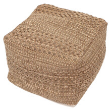 Square pouf ottoman handmade cotton linen footstool