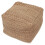 Square pouf ottoman handmade cotton linen footstool 1