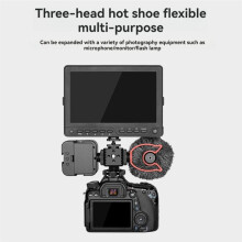 Triple Hot Shoe Mount Adapter 1/4 Hole Hot Shoe Monitor Base Mic Fill Light Bracket Holder for SLR Camera Cage