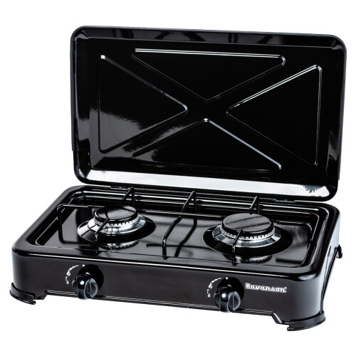 Plaque de cuisson - Ravanson - K-02TB - Gaz - 2 zones - Noir