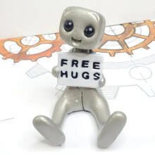 Mental Health Robot Resin Figurine Kawaii Desk Buddy