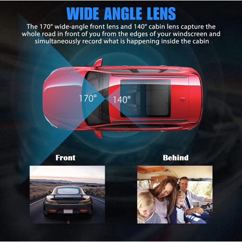 Dash Cam 1080P 3-Channel Front Rear Interior 9306268738800