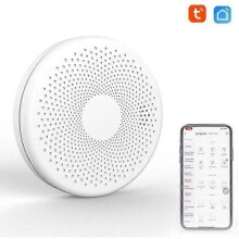 Airthings 2930 Wave Plus - Monatóir Radóin & Cáilíochta Aeir, Cumhachtaithe ag Ceallraí (CO2, VOC, Taise, Teocht, Brú)