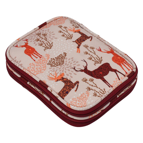 Crochet Hook Case Red Deer Double-Layer Travel