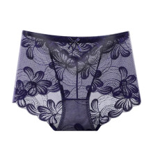 Women's full-coverage lace briefs dark blue