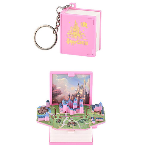 Sehao 3D Castle Toy with Mini Dinosaur Figures Pink Brown