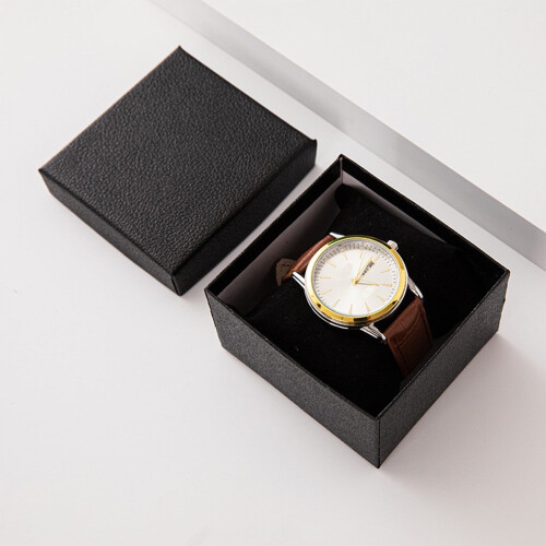 Watch Gift Box with Pillow Black Cardboard Display Case 1pc