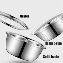 SHAOSZC Stainless Steel Kitchen Grater Set 3-Piece with