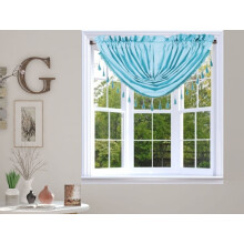 Aqua Blue Swag Valance Foam-Lined Blackout 48"W x 38"L