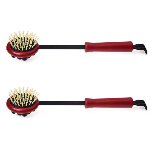 Back Scratcher Massage Hammer Black Red Plastic 2 pcs