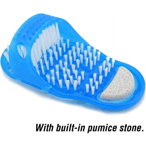 Bathroom foot scrubber brush with bristles blue 2