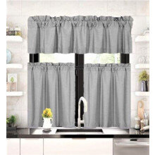 Sheer Curtains Silver Gray Rod Pocket 28 x 24 in (2 Panels)