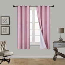 Pink blackout patio curtain panels 35 in W x 63 in L (2 pcs)
