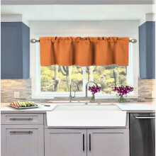 Kitchen valance thermal brick orange 54 in x 18 in