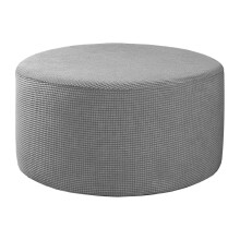 Round footstool cover gray stretch dustproof 1 piece