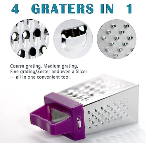 Mini Cheese Grater Stainless Steel 4-Sided 3 pcs 2