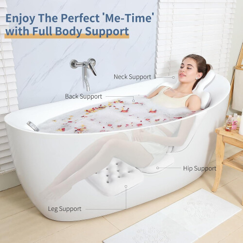 Bath Cushion with Suction Cups for Head and Neck Support 2