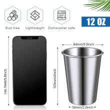 32 Pack Durable Stainless Steel Tumbler Cups - ,Unbreakable for Camping,Travel,and Outdoor Use (12 Oz/350 Ml)
