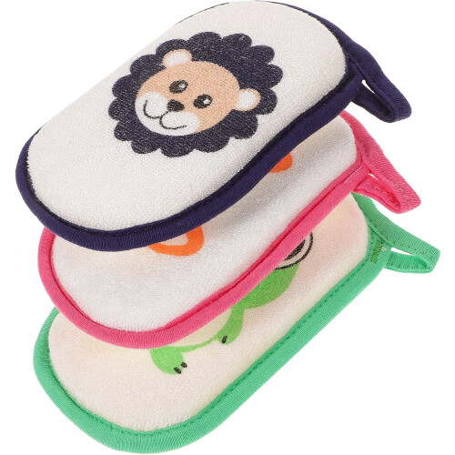 Kids Bath Sponge Set Frog Design Soft Foam 3 Pcs