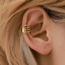 Oorstekers voor vrouwen in punkstijl met doodskopmotief, hand- en ruggengraatmotief. Oorclips, ook geschikt voor gebruik zonder gaatjes. Ideaal als