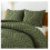 Dark Olive Green Comforter Set Queen 3-Piece Boho Tufted 5