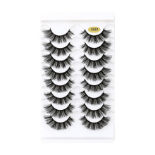 Sehao false eyelashes fluffy 8D cat-eye wispy 8 pairs