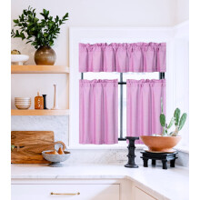 K3 Blackout Window Curtain Set 3 pcs: 2 Tier + 1 Valance