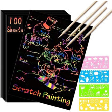 NOGIS Scratch Rainbow Paper Art Set 50 pcs