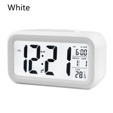 LED Digital Alarm Clock with Temperature and Calendar White