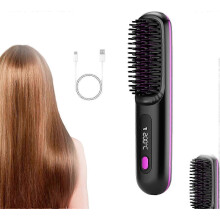 Negative-ion Hair Straightener Brush Anti Scald Hair Cordless Salon Styling Comb
