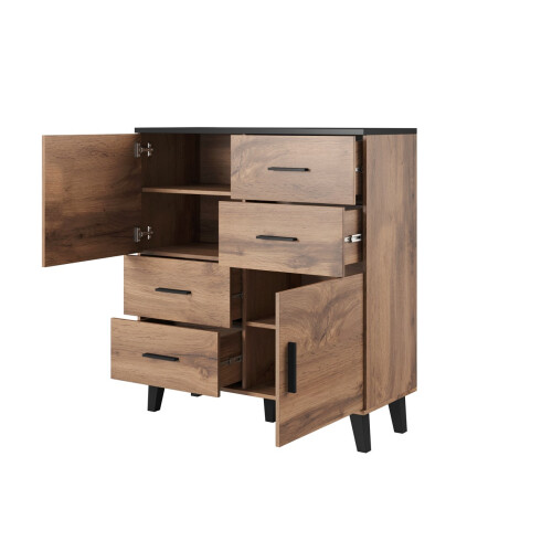 Cama sideboard LOTTA 110 2D4S wotan oak/mat black 1