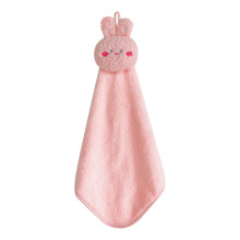 Soft Hanging Hand Towels Absorbent Microfiber 2-Pack Pink