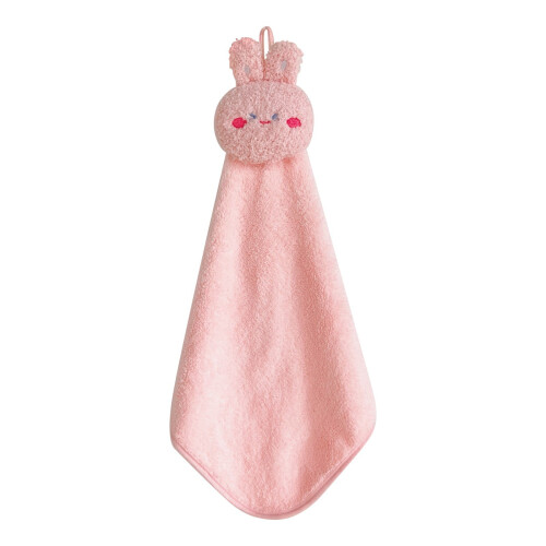 Soft Hanging Hand Towels Absorbent Microfiber 2-Pack Pink