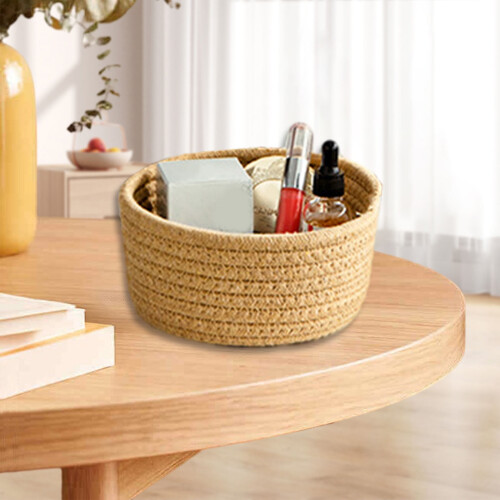 Round woven storage basket cotton rope 1 piece 2