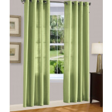 Faux Silk Sage Green Semi-Sheer Curtain Panel 55" W x 84" L