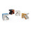 Velvet Ottoman with Arrow Design Black Orange 4