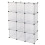 Cube Bookshelf with Door White 4-Tier 12-Compartment 3