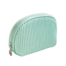 Solacol travel makeup bag for women, half-round pleated