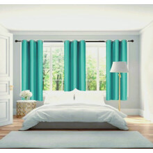 K86 Linen Blackout Curtain Mint 63 in Grommet Top