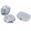 Metal pill box container silver round and rectangular 50mm 3