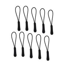 Nylon Zipper Pulls Reflective Black 10 pcs