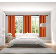 K86 Linen Blackout Curtain Orange 63 inch 1 Panel